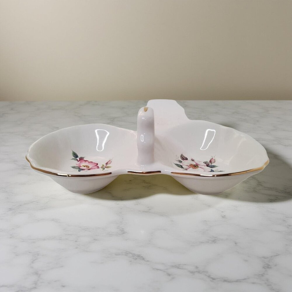 Vintage 1970's House Of Webster "Wild Briar Rose" Pattern Bavarian Server, Divid